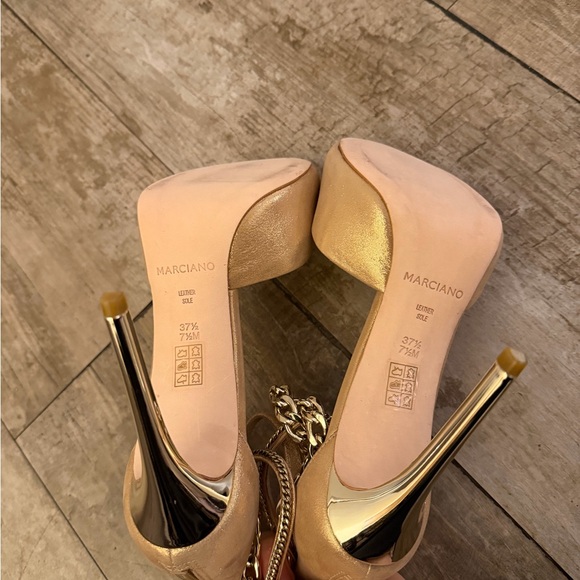 Marciano Gold Chain-Detail Women's Heels - Picture 4 of 5